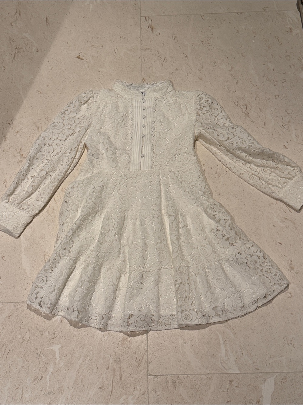Bardot Ivory Lace Long-Sleeve Dress